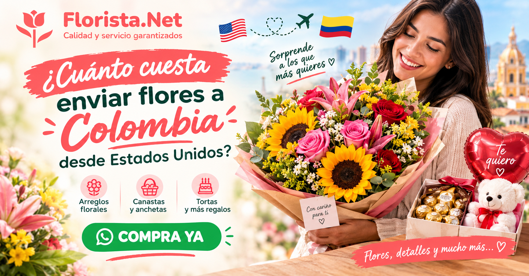 Cuánto cuesta enviar flores a Colombia desde Estados Unidos